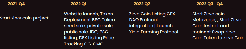 Zirve Coin Roadmap