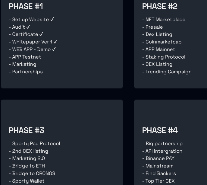 Sporty Roadmap