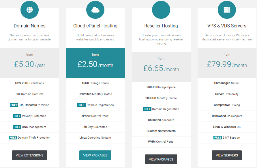 vision-hosting Price
