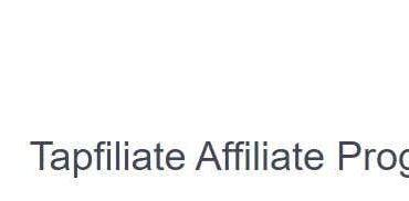 Tapfiliate Affiliate Program