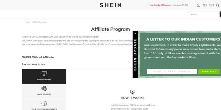 Shein Affiliate Program Review : How To Earn Money From This Program