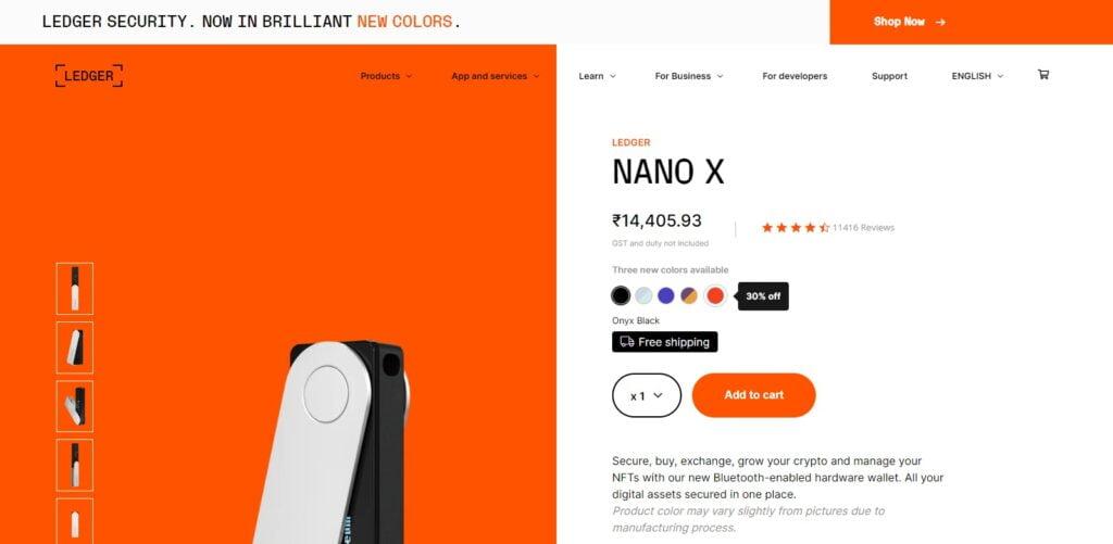 Ledger Nano X (Best Crypto Wallet Nigeria)