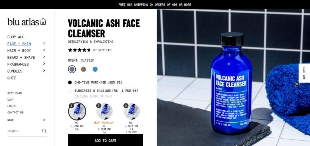 Blu Atlas Volcanic Ash Face Cleanser