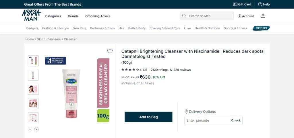 Cetaphil Brightening Cleanser with Niacinamide
