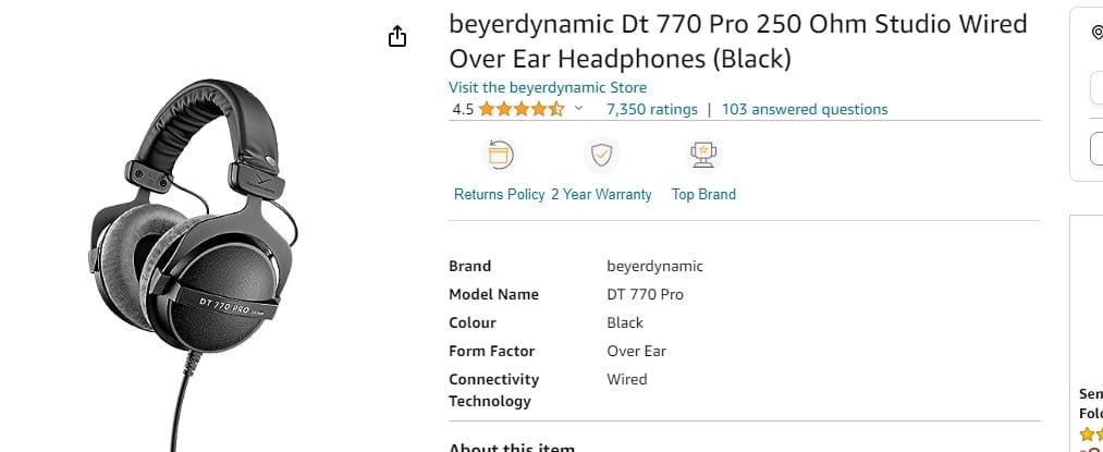 Beyerdynamic DT 770 PRO