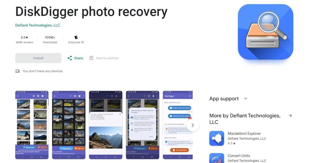 DiskDigger photo recovery