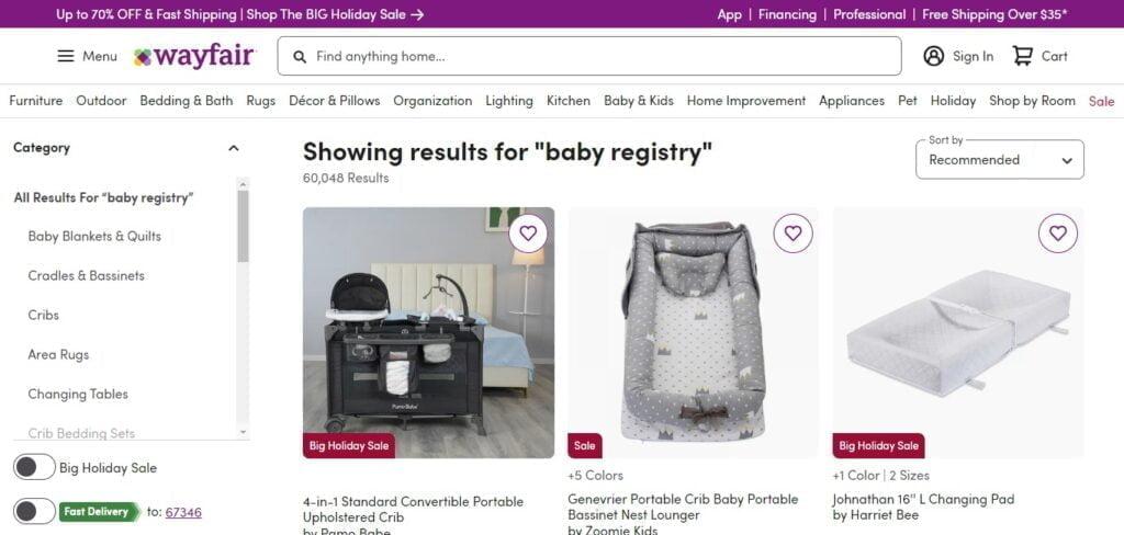 Wayfair Baby Registry