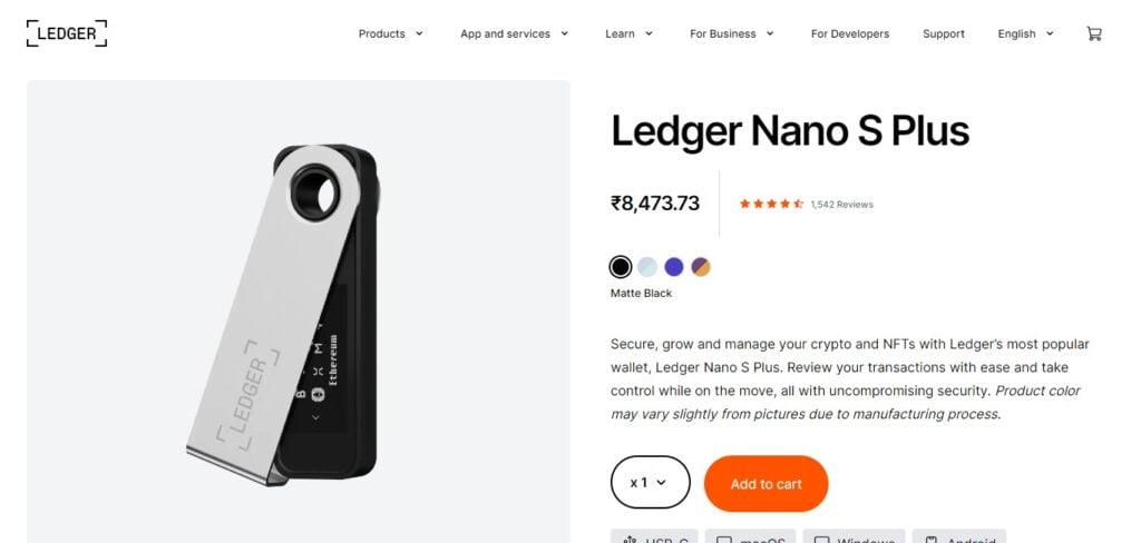 Ledger Nano S Plus (Best Crypto Hardware Wallet)