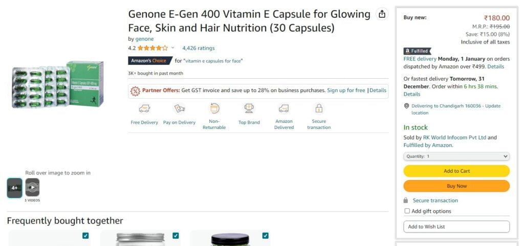 Genone E-Gen 400 Vitamin E Capsule