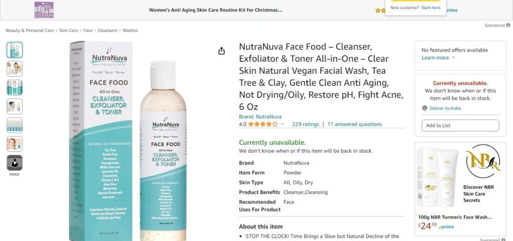 NutraNuva Face Food All-in-One Cleanser