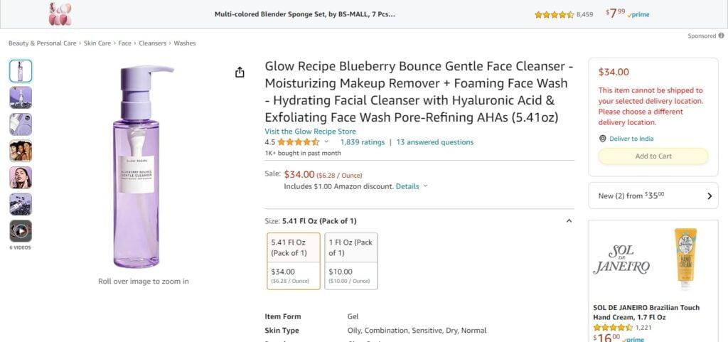 Glow Recipe Blueberry Bounce Gentle Cleanser