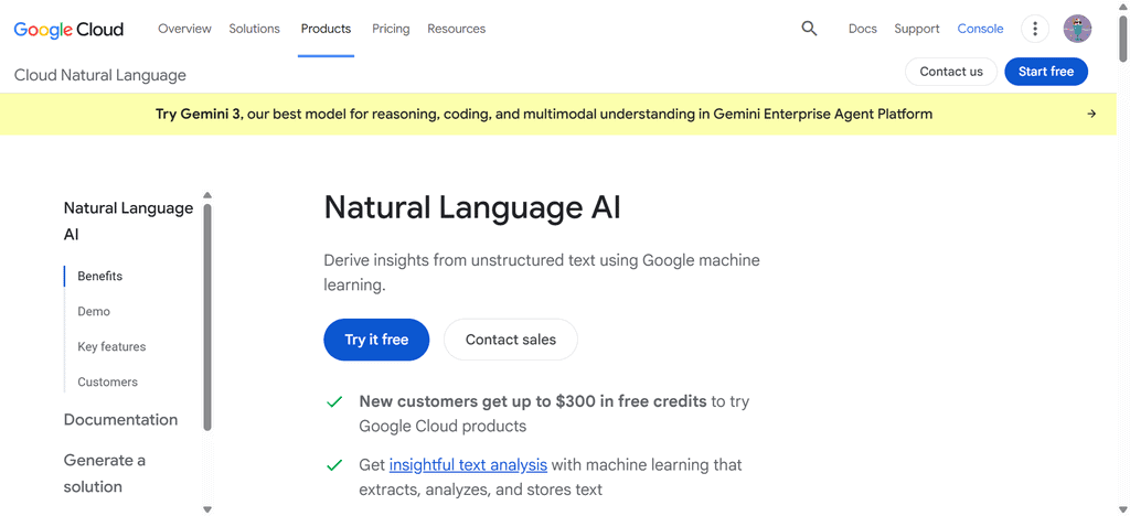 Google Cloud Natural Language API