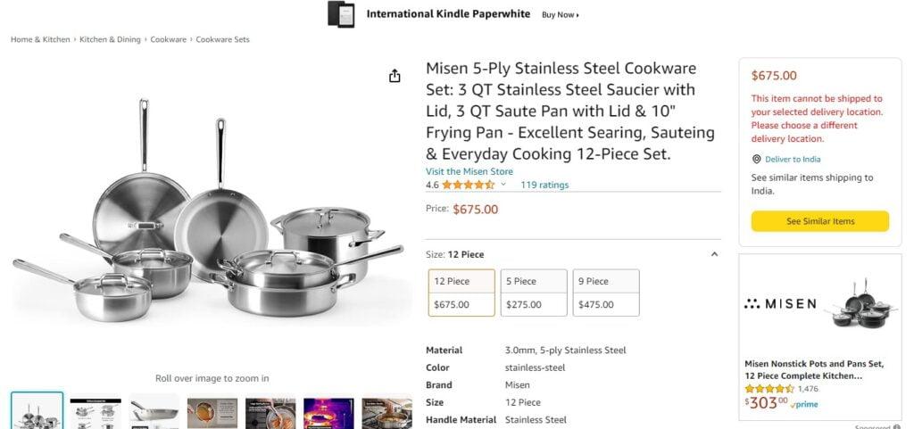 Misen 5-Ply Stainless Steel Cookware Set