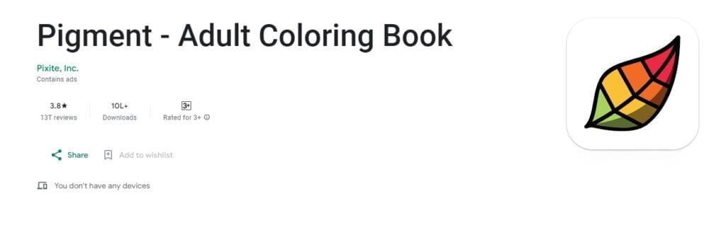 Pigment Adult Coloring Book