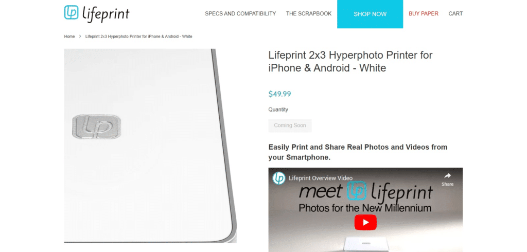 Lifeprint 2x3 Hyperphoto Printer (Best Portable Photo Printers)