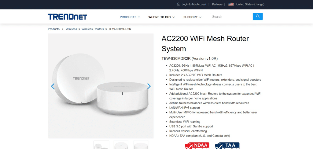 Trendnet AC2200 Tri-Band Mesh WiFi System (Best Budget Mesh Wi-Fi Systems)