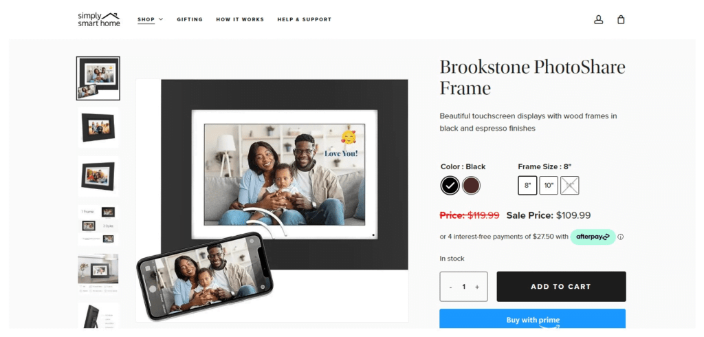 Brookstone PhotoShare Smart Digital Picture Frame