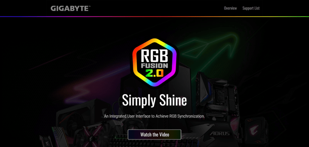 Gigabyte RGB Fusion (Top RGB Software to Keep Rainbows at Your Fingertips )