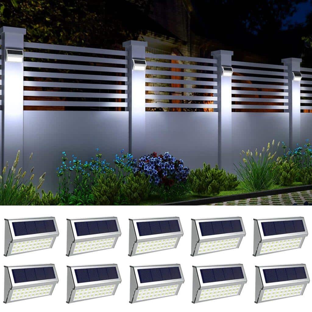 ROSHWEY Solar Deck Lights (Top Solar Outdoor Lights)