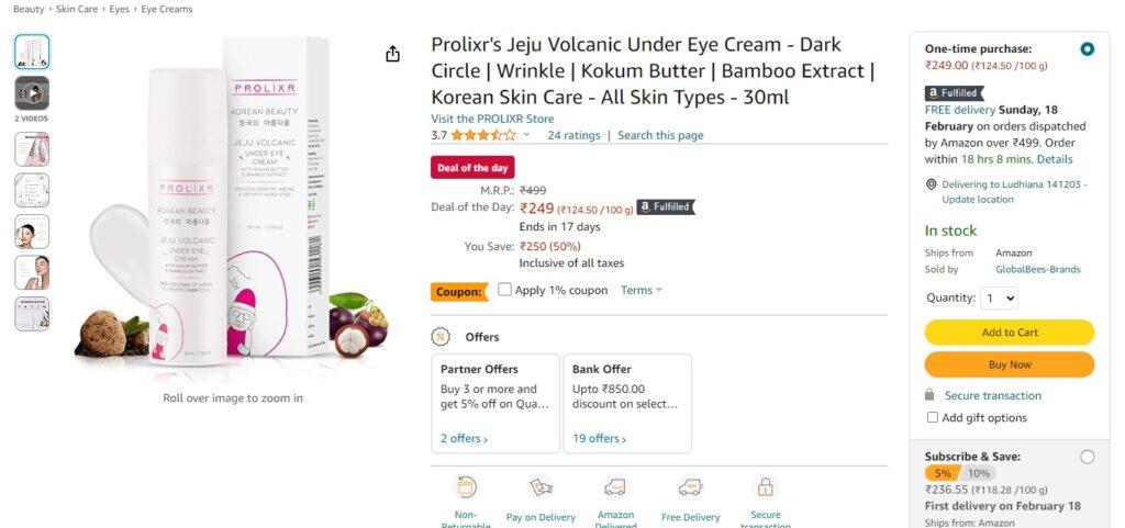 Prolixr's Jeju Volcanic Under Eye Cream