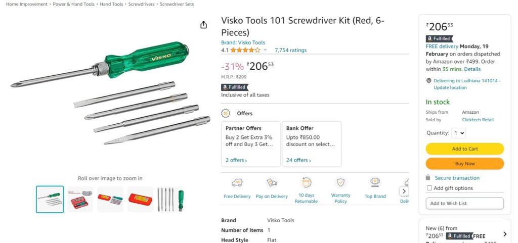 Visko 101 Home Hand Tool Kit