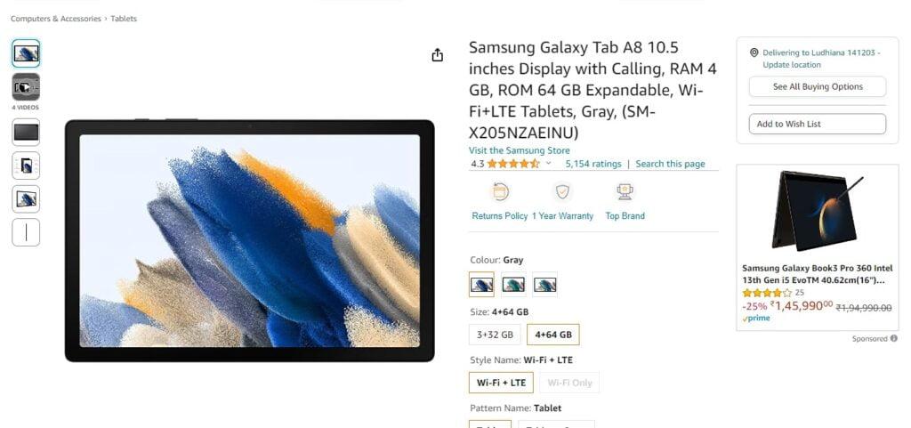 Samsung Galaxy Tab A8 (LTE)
