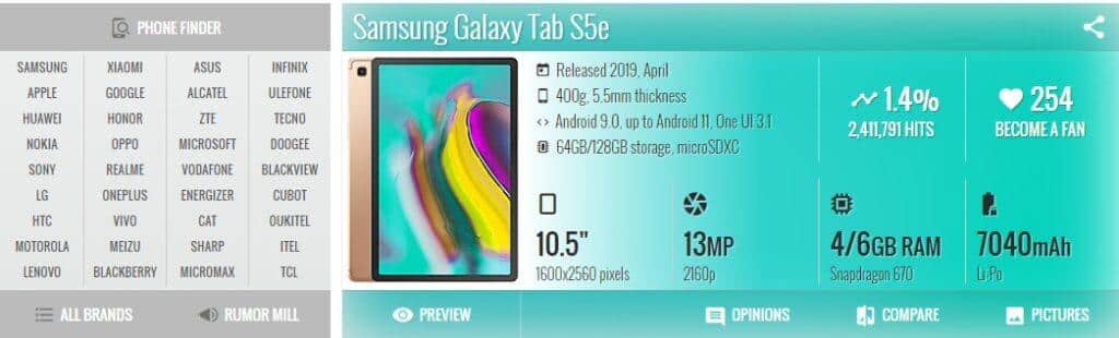 Samsung Galaxy Tab S5e (Wi-Fi)
