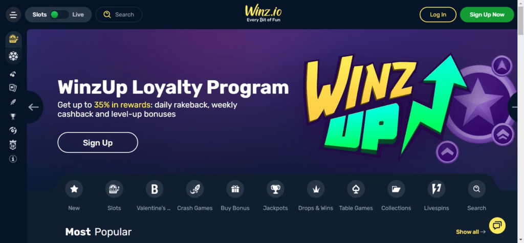 Winz.io (Best Crypto Casino In South Africa)