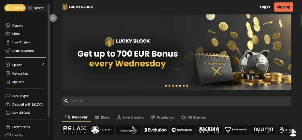 Lucky Block Casino (Best Crypto Casino In South Africa)