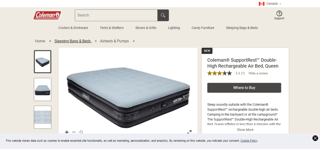 Coleman SupportRest Rechargeable Air Mattress