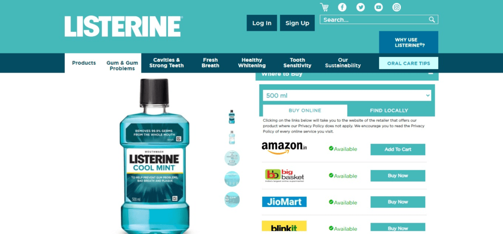 Listerine Cool Mint Antiseptic Mouthwash