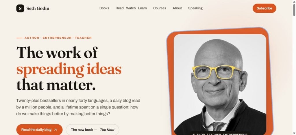 Seth Godin built his career as an esteemed author