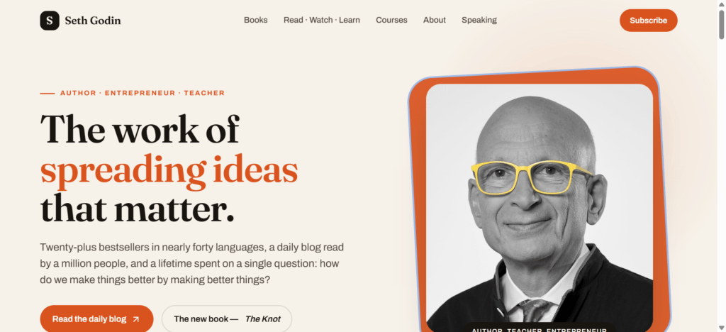 Seth Godin built his career as an esteemed author