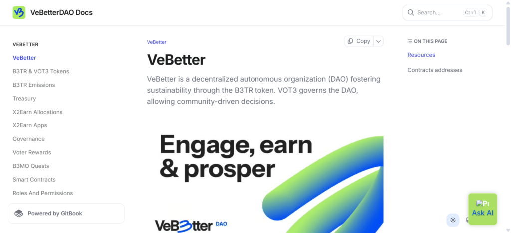 VeBetterDAO (B3TR) is a crypto ecosystem