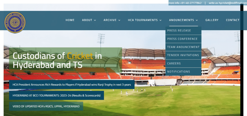Hyderabad Cricket Association (HCA) Academy