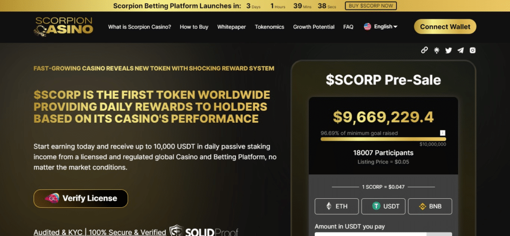 Scorpion Casino (Best BSC ICOs & Presales to Invest)