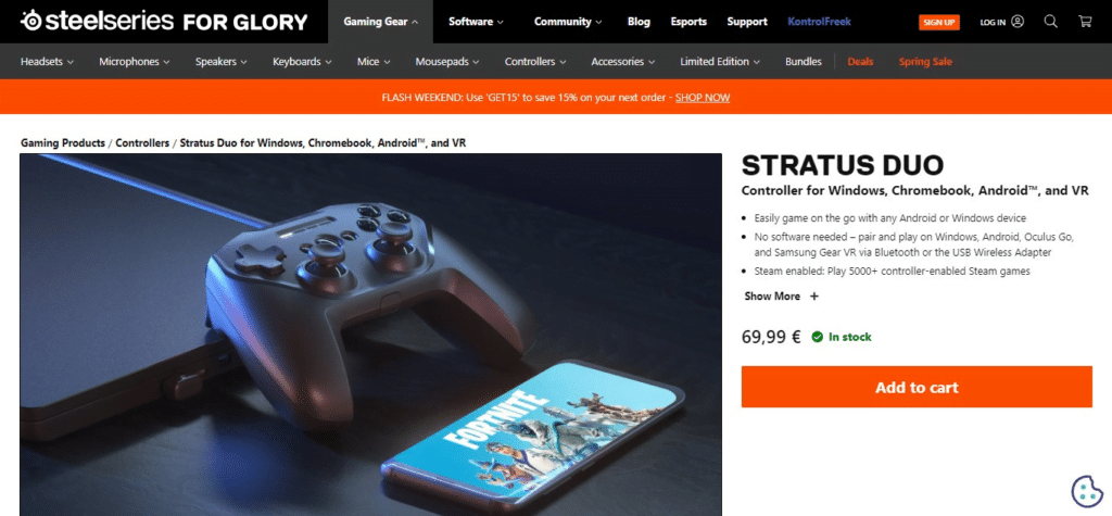 SteelSeries Stratus Duo (Best Phone Game Controller)