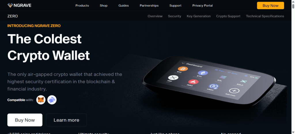 NGRAVE ZERO is a unique hardware wallet
