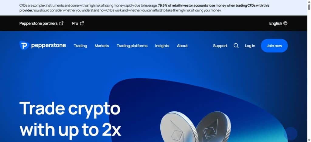Pepperstone Crypto offers cryptocurrency