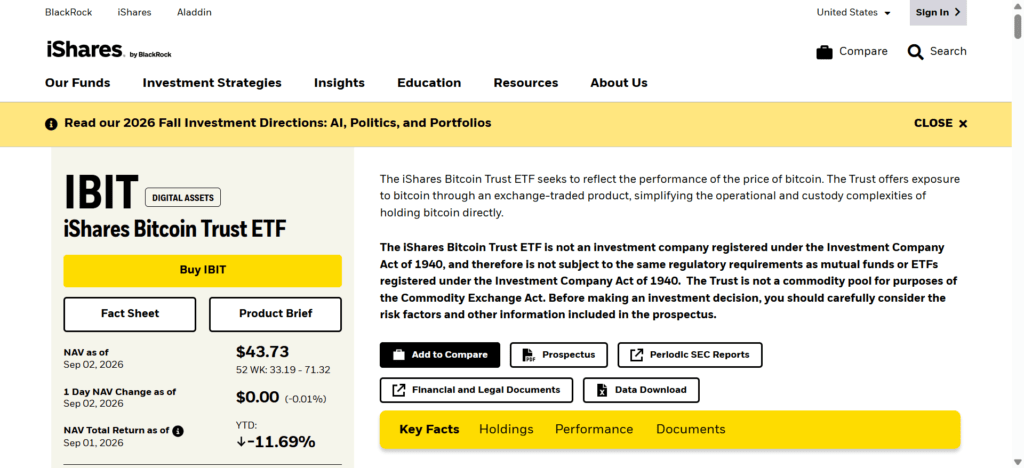 iShares Bitcoin Trust ETF (IBIT) is a spot Bitcoin