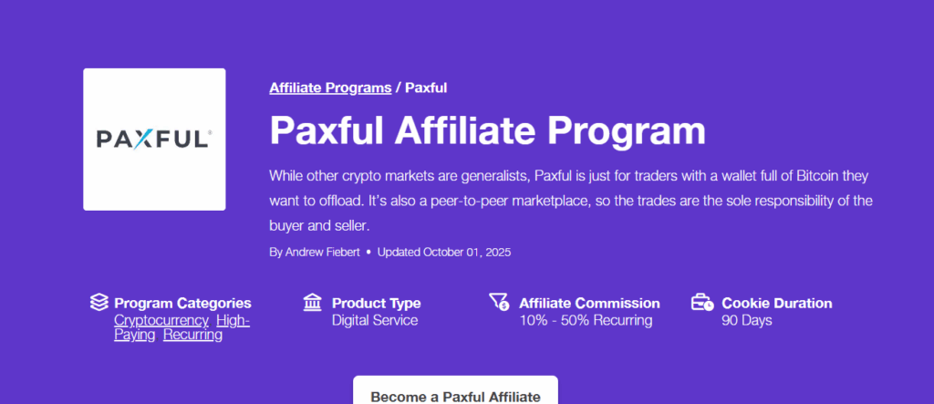 Paxful Affiliate Program