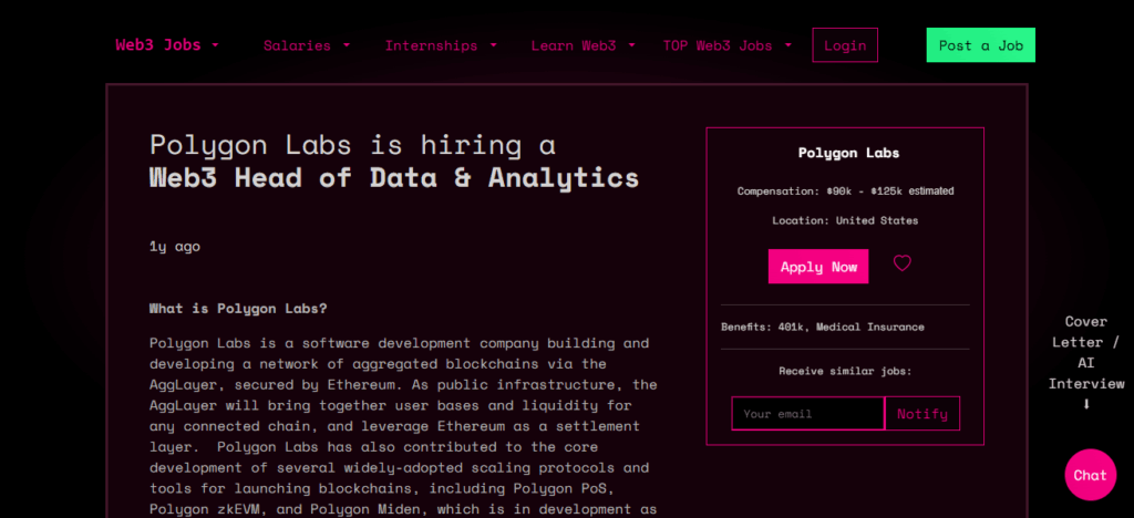 Web3 Data Analyst – Polygon Labs