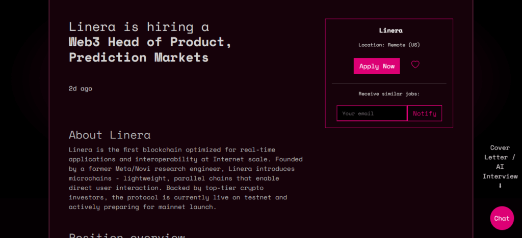 Head of Product – Prediction Markets