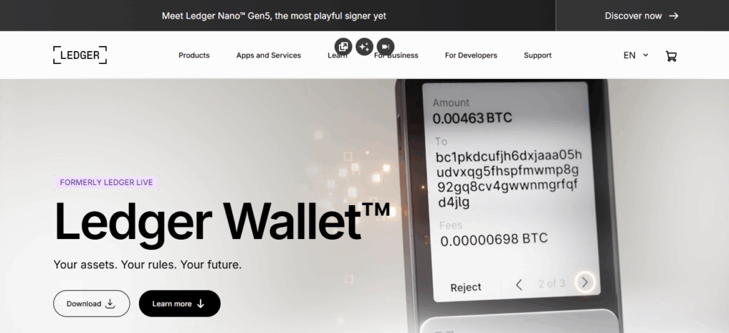 Ledger Live (with Ledger hardware)