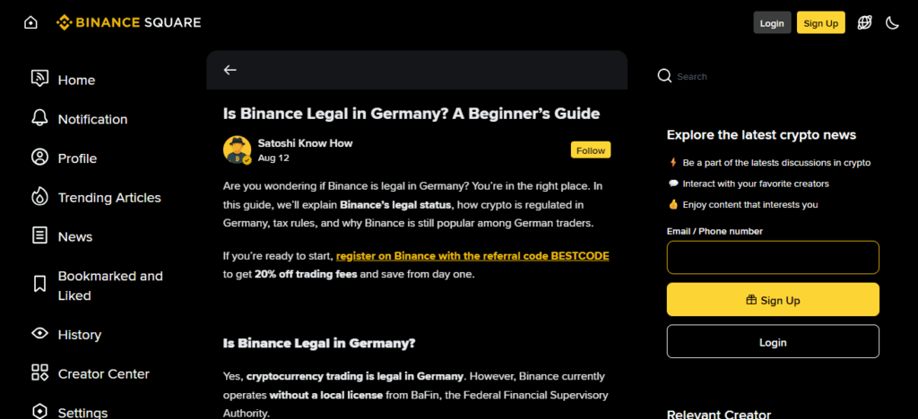 Binance Germany