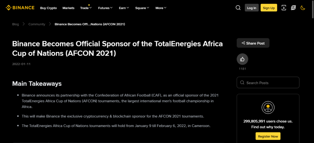Binance & Africa Cup of Nations