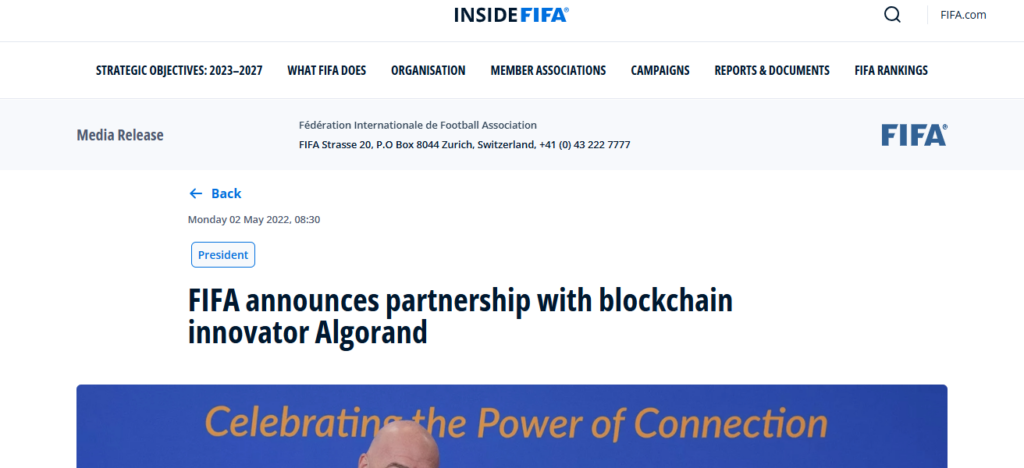 Algorand & FIFA World Cup Qatar 2022