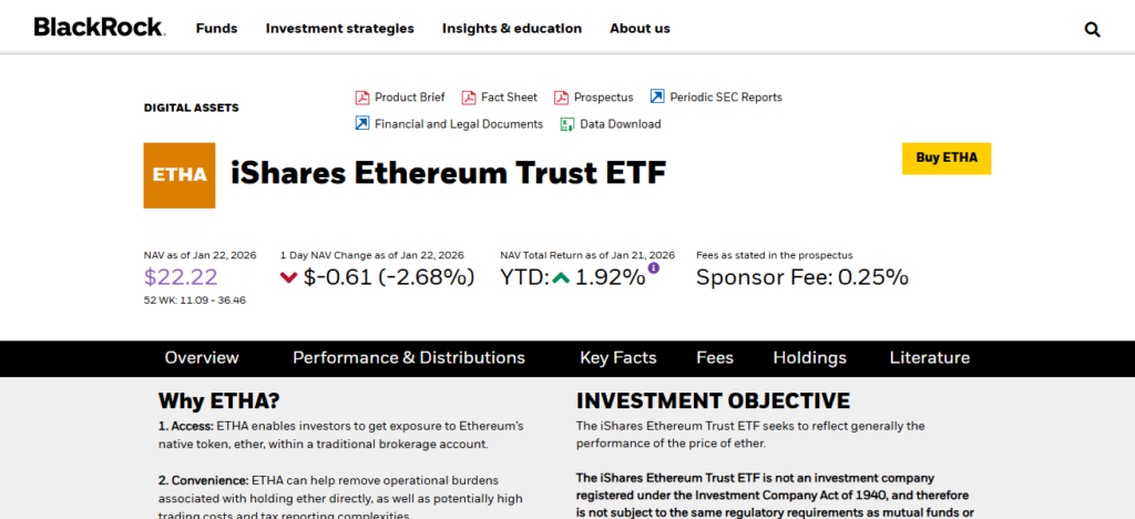 BlackRock iShares Ethereum Trust (ETHA)