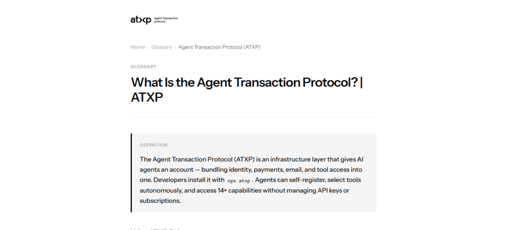 ATXP (Agent Transaction Protocol)