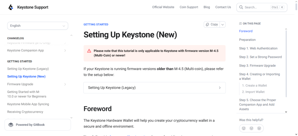 Keystone Pro Air-Gapped Wallet Setup